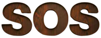 the word sos on a black background